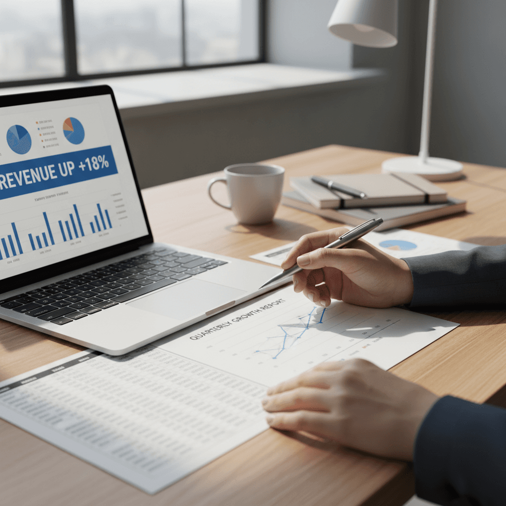 Business owner reviewing financial strategy documents